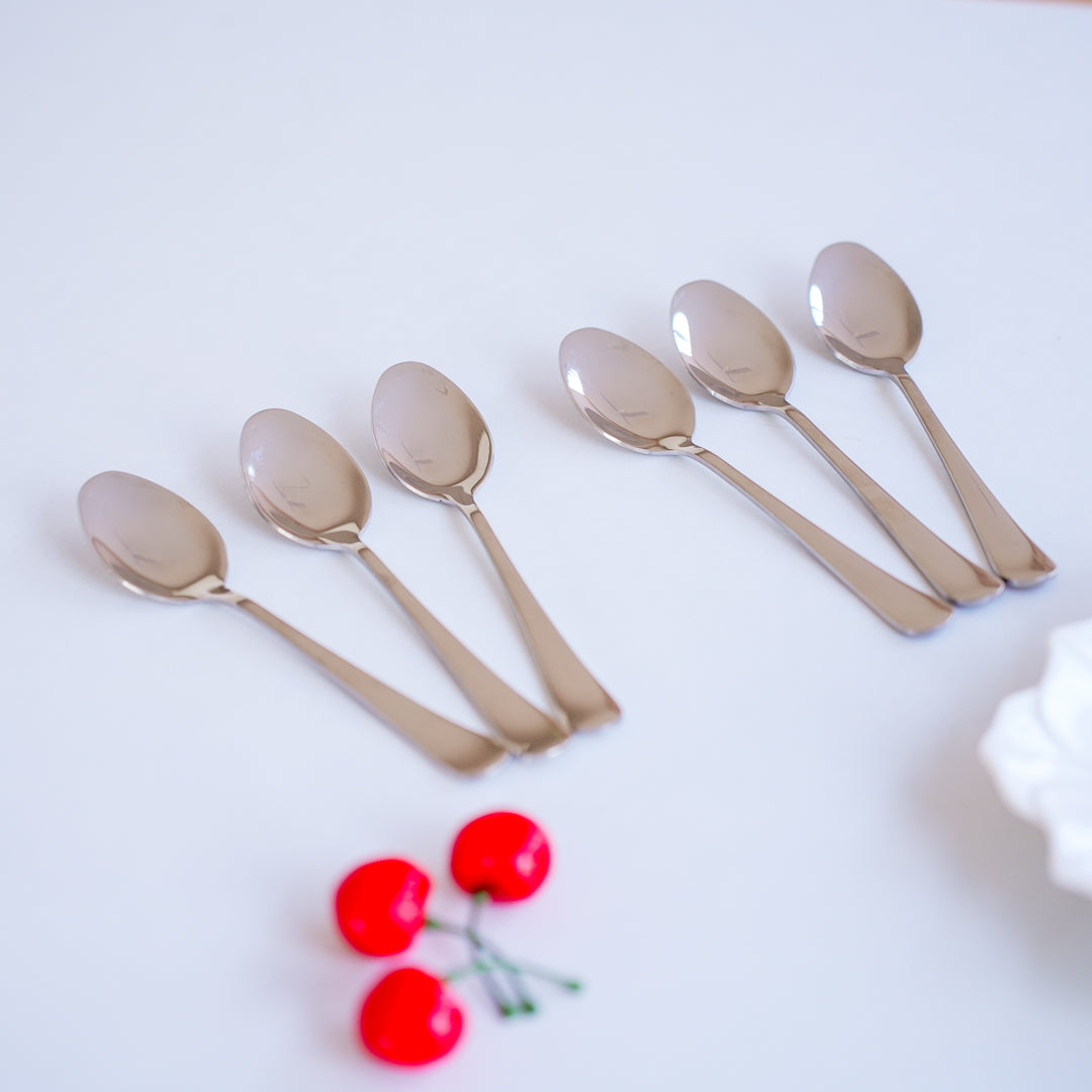 Dinner Spoons – Set of 6 / 12 | Silver & Gold | 304 Stainless Steel - Image 2