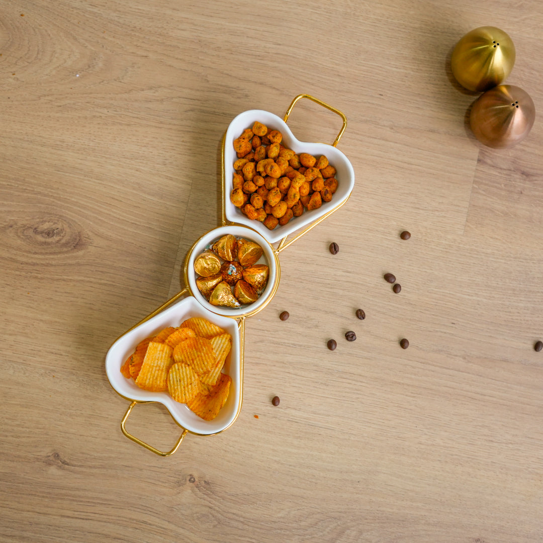 Gold Snack Tray with Heart Bowls – Gift Set - Image 6